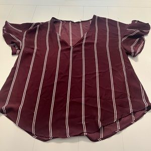 Burgundy stripe blouse